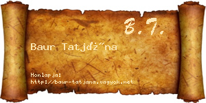 Baur Tatjána névjegykártya